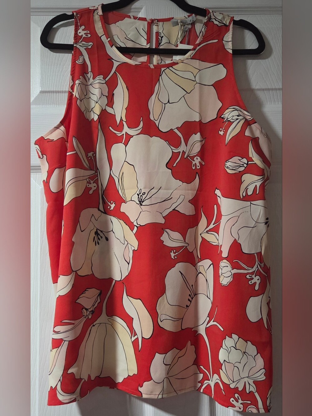 Dalia Red Floral Sleeveless Tank Top